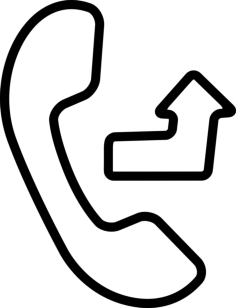 Auricular With An Outgoing Arrow Sign Outline Svg Vector, Free Vectors File